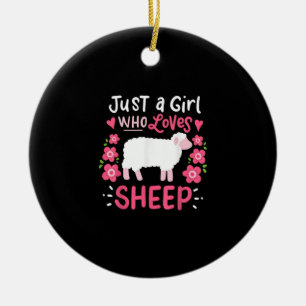 Décoration En Céramique Pink Sheep Just A Girl Who Loves Sheep Venin