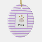 Décoration En Céramique Pink Sleepy Baby Dino | Purple Stripe Moderne (Droite)
