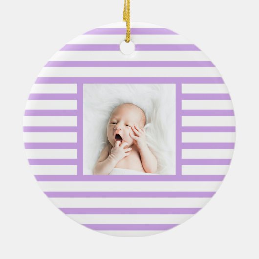 Décoration En Céramique Pink Sleepy Baby Dino | Purple Stripe Moderne (Dos)