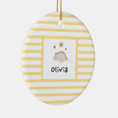 Décoration En Céramique Pink Sleepy Baby Dino | Yellow Stripe Modern (Droite)