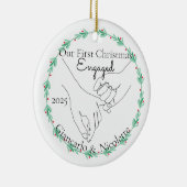 Décoration En Céramique Pinky Promise First Christmas Engaged (Droite)
