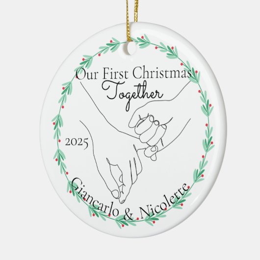 Décoration En Céramique Pinky Promise First Christmas Together (Gauche)