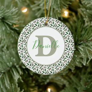 Décoration En Céramique Pins et houx personnalisés