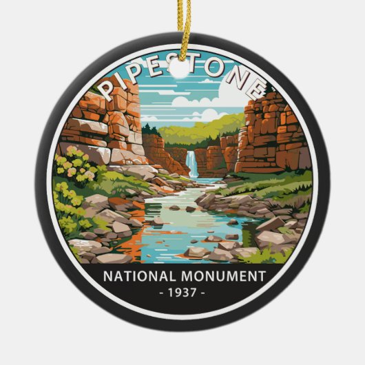 Décoration En Céramique Pipestone Monument National Minnesota Circle (Devant)