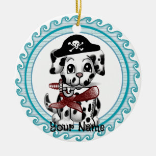 Décoration En Céramique Pirate Chien Chiot