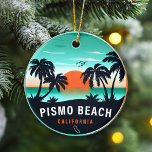 Décoration En Céramique Pismo Beach California Retro Sunset Souvenirs 80s<br><div class="desc">Pismo Beach California Tropical Retro Sunset design. Offrez-vous la nostalgie de Pismo Beach avec notre souvenir vintage,  conçu spécialement pour les vacanciers balnéaires. Ce design,  qui rappelle une époque révolue,  incarne la tranquillité et la beauté de l'anse et rappelle avec plaisir votre escapade en bord de mer.</div>