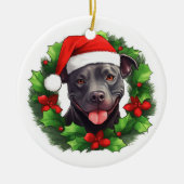 Décoration En Céramique Pit Bull Christmas Wreath (Devant)