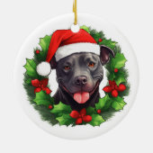 Décoration En Céramique Pit Bull Christmas Wreath (Dos)
