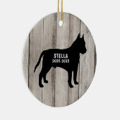 Décoration En Céramique Pit Bull Rustic Wood Ceramic Ornament (Droite)