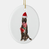 Décoration En Céramique PITBULL Avec Casquette Scaft Noël (Droite)