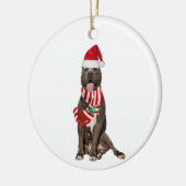 Décoration En Céramique PITBULL Avec Casquette Scaft Noël (Gauche)