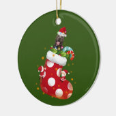 Décoration En Céramique Pitbull avec Casquette Sock Noël (Gauche)