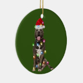 Décoration En Céramique PITBULL Avec Scafs de Noël Santa Hat (Droite)