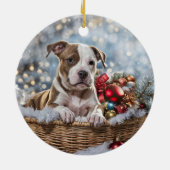Décoration En Céramique Pitbull Chien Chien Noël (Dos)