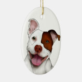 Décoration En Céramique Pitbull de sourire heureux (Droite)