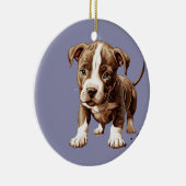 Décoration En Céramique Pitbull Ornament personnalisable cadeau (Droite)