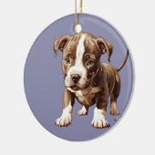 Décoration En Céramique Pitbull Ornament personnalisable cadeau (Gauche)