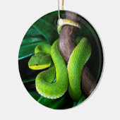 Décoration En Céramique pitviper en bambou Rouge-coupé la queue (Gauche)