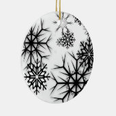 Décoration En Céramique PixDezines Snowflakes White + Black (Droite)