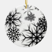 Décoration En Céramique PixDezines Snowflakes White + Black (Devant)