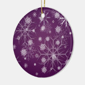 Décoration En Céramique PixDezines Snowflakes White + Plum (Gauche)