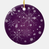 Décoration En Céramique PixDezines Snowflakes White + Plum (Dos)