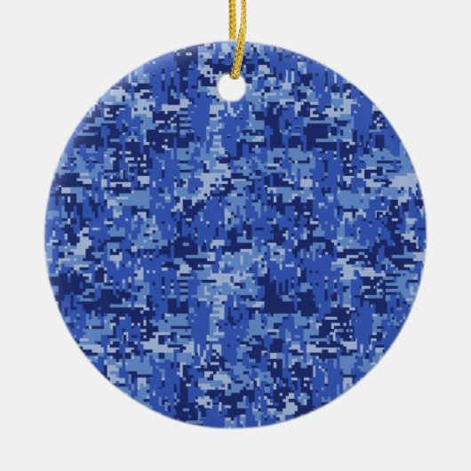 Décoration En Céramique Pixels numériques bleus Camouflage Décor Texture (Devant)
