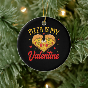 Décoration En Céramique Pizza Est Mon Valentin Joyuse Saint-Valentin