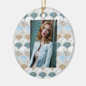 Décoration En Céramique plage aqua bleu marbre blanc pastel pèse-sirène (Gauche)