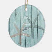 Décoration En Céramique Plage Blue Faux Wood Starfish (Gauche)