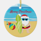 Décoration En Céramique Plage de surf Père Noël Tropical (Devant)