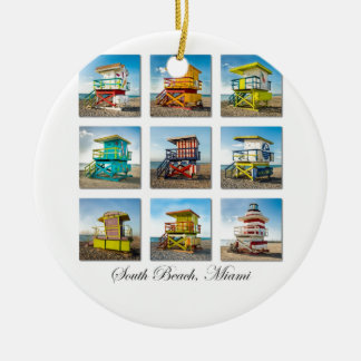 Décoration En Céramique Plage du sud, cabanes de garde de vie de Miami