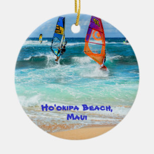 Décoration En Céramique Plage Ho'okipa et planches de surf de Maui