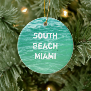 Décoration En Céramique Plage sud de Miami Eau, ballon de plage, sable, se