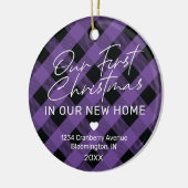 Décoration En Céramique Plaid Purple Nouveau Accueil Premier Noël (Gauche)