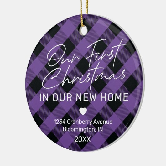Décoration En Céramique Plaid Purple Nouveau Accueil Premier Noël (Gauche)