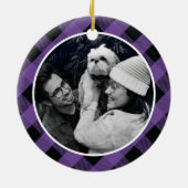 Décoration En Céramique Plaid Purple Nouveau Accueil Premier Noël (Dos)