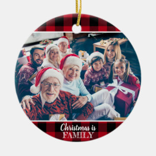 Décoration En Céramique Plaid Russe Red Buffalo 2 Photo Personnalisé