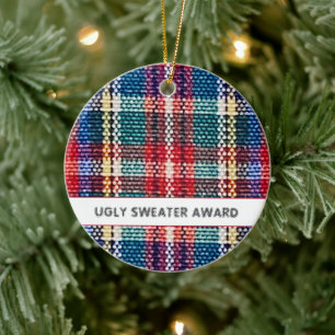 Décoration En Céramique Plaid Ugly Sweater Award année Festin Festin Fun