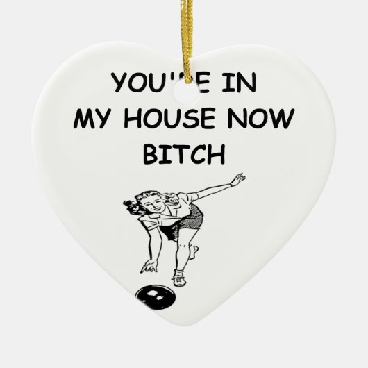 Décoration En Céramique plaisanterie drôle de bowling (Devant)