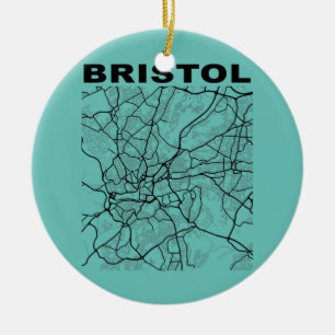 Décoration En Céramique Plan de rue de Bristol Royaume-Uni Cadeau de ville