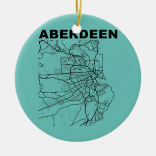 Décoration En Céramique Plan de rue de la ville d'Aberdeen Royaume-Uni Sou