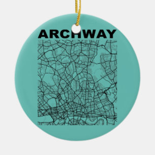 Décoration En Céramique Plan de rue de la ville d'Archway Royaume-Uni Souv