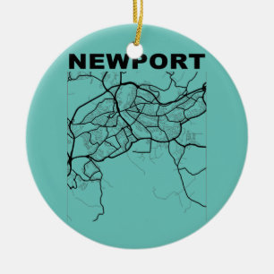 Décoration En Céramique Plan de rue de la ville de Newport Royaume-Uni Sou
