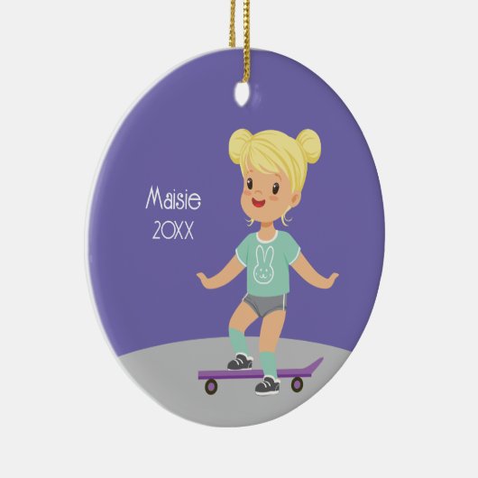 Décoration En Céramique Planche à roulettes Cute Blonde (Droite)