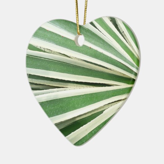 Décoration En Céramique Plante Agave Vert et blanc rayé (Gauche)