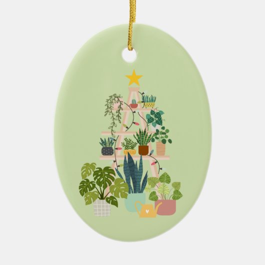 Décoration En Céramique Plante de la maison de Noël (Devant)