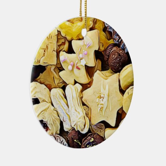 Décoration En Céramique Plaque de cookies Noël personnalisé (Droite)