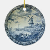 Décoration En Céramique Plaque hollandaise Blue Delft (Dos)