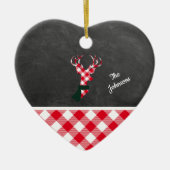 Décoration En Céramique Plaqué Noël Reindeer Chalkboard personnalisé (Devant)